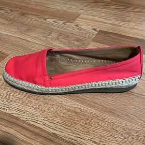 Red slip on shoes